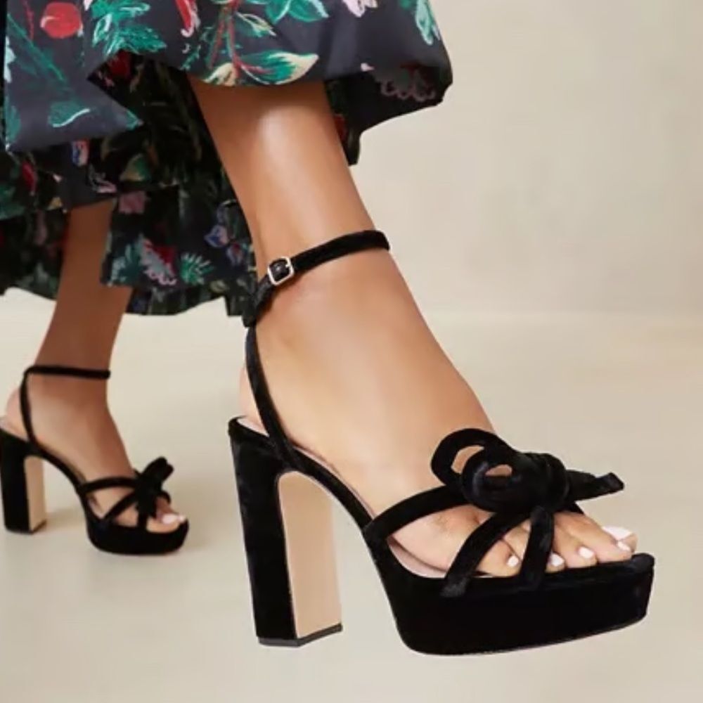 Loeffler Randall Women's Melany Bow Heeled Platform Sandals